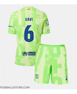 Günstige Barcelona Paez Gavi #6 3rd trikot Kinder 2024-25 Kurzarm (+ Kurze Hosen)